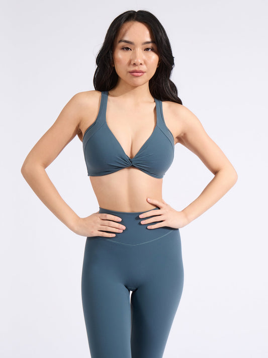 Twisted Curve Sports Bra - Enchanted Teal