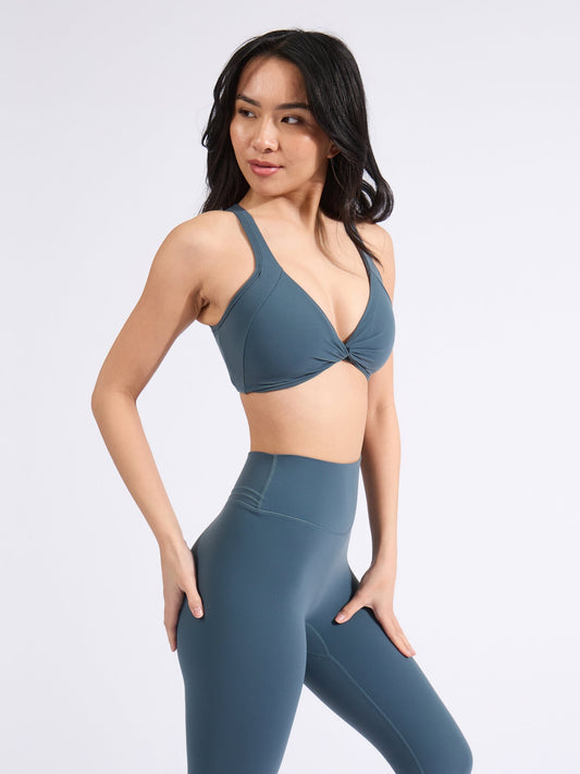 Twisted Curve Sports Bra - Enchanted Teal