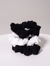 Thumbnail 1 of 3 Pack Micro Nubre Scrunchie - Black and White, 1 of 4