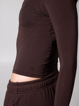 Thumbnail 7 of Halo Long Sleeve Hip Tee - Espresso, 7 of 7