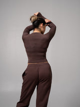 Thumbnail 5 of Halo Long Sleeve Baby Tee - Espresso, 5 of 7