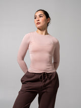 Thumbnail 2 of Halo Long Sleeve Hip Tee - Strawberry Milk, 2 of 7