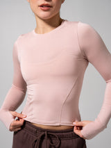 Thumbnail 6 of Halo Long Sleeve Baby Tee - Strawberry Milk, 6 of 7