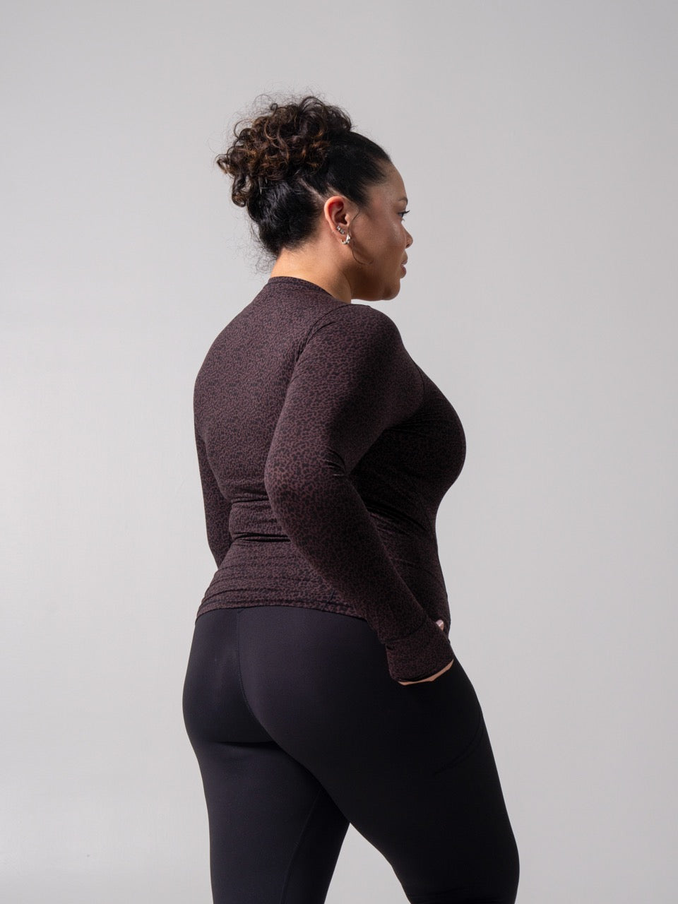 Halo Long Sleeve Hip Tee - Leopard Print