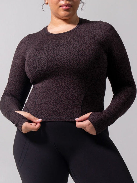 Halo Long Sleeve Baby Tee - Leopard Print