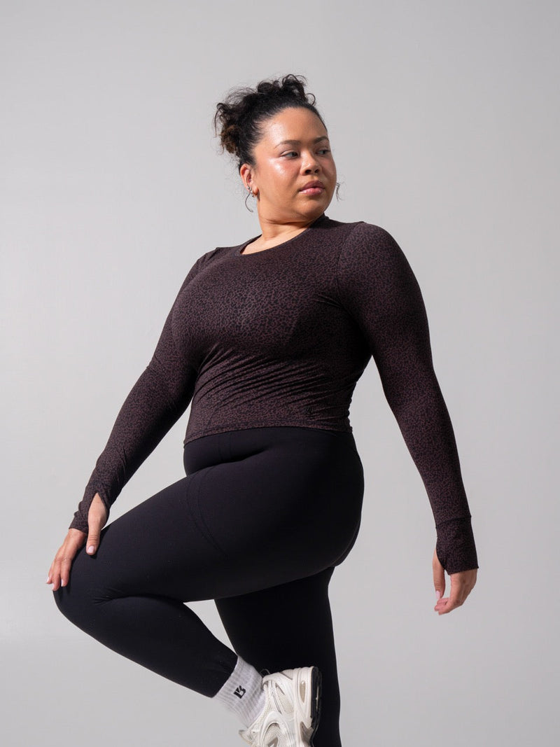 Halo Long Sleeve Baby Tee - Leopard Print