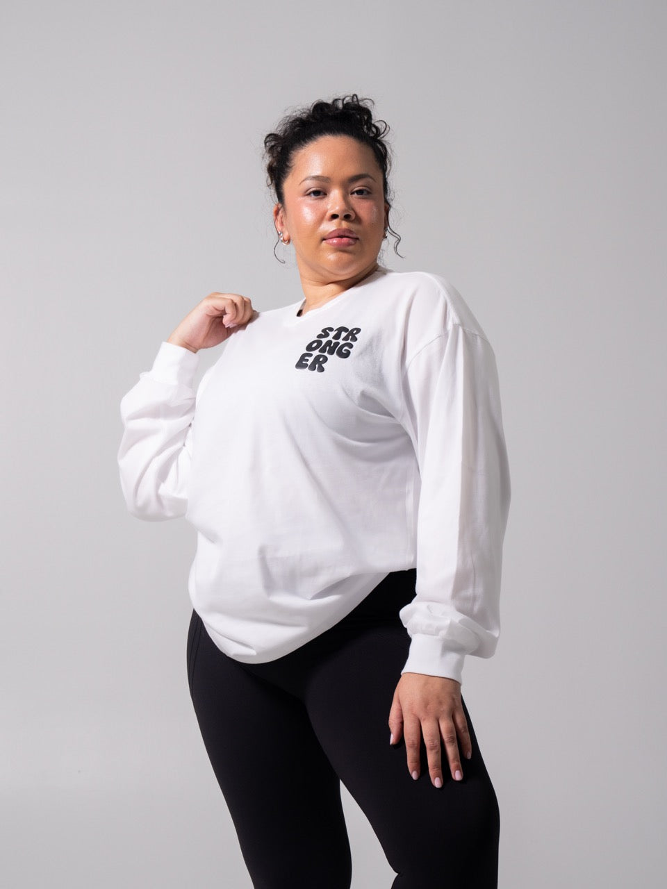 Stronger Long Sleeve Tee - White