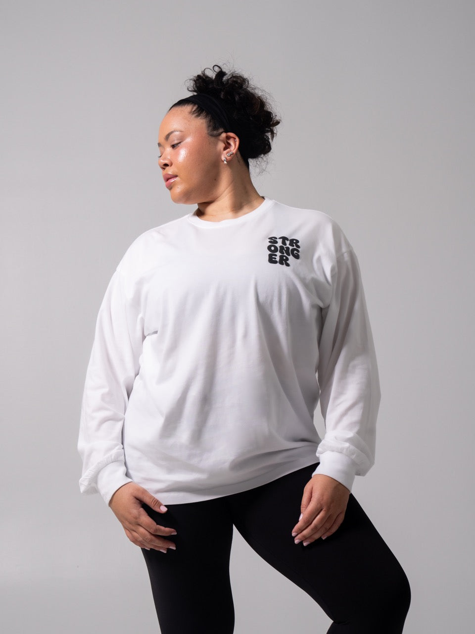 Stronger Long Sleeve Tee - White