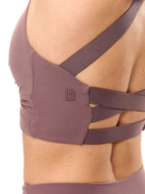 Thumbnail 6 of Candy Wrap Sports Bra - Mocha Berry, 6 of 6