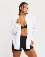 Thumbnail 5 of Boyfriend Button Up Shirt - White, 5 of 9