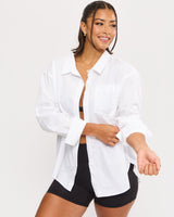 Thumbnail 9 of Boyfriend Button Up Shirt - White, 9 of 9