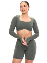 Thumbnail 6 of Long Sleeve Curve Crop - Shadow Sage, 6 of 6