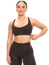 Thumbnail 3 of Dream Heathered Sports Bra - Cold Brew, 3 of 4
