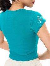 Thumbnail 7 of Vida Baby Tee - Teal, 7 of 7
