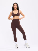 Thumbnail 2 of Twisted Sports Bra - Journey Dark Brown, 2 of 5