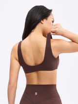 Thumbnail 5 of Twisted Sports Bra - Journey Dark Brown, 5 of 5