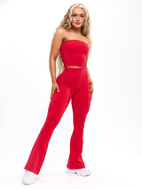 Thumbnail 3 of Aggressive Scrunch Flare Legging - Lipstick Red, 3 of 8