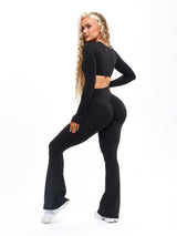 Thumbnail 3 of Aggressive Scrunch Flare Legging - Onyx Black, 3 of 7