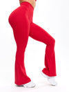 Aggressive Scrunch Flare Legging - Lipstick Red