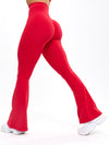 Aggressive Scrunch Flare Legging - Lipstick Red