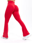 Aggressive Scrunch Flare Legging - Lipstick Red