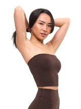 Thumbnail 3 of Butter Bandeau Crop - Cold Brew, 3 of 7