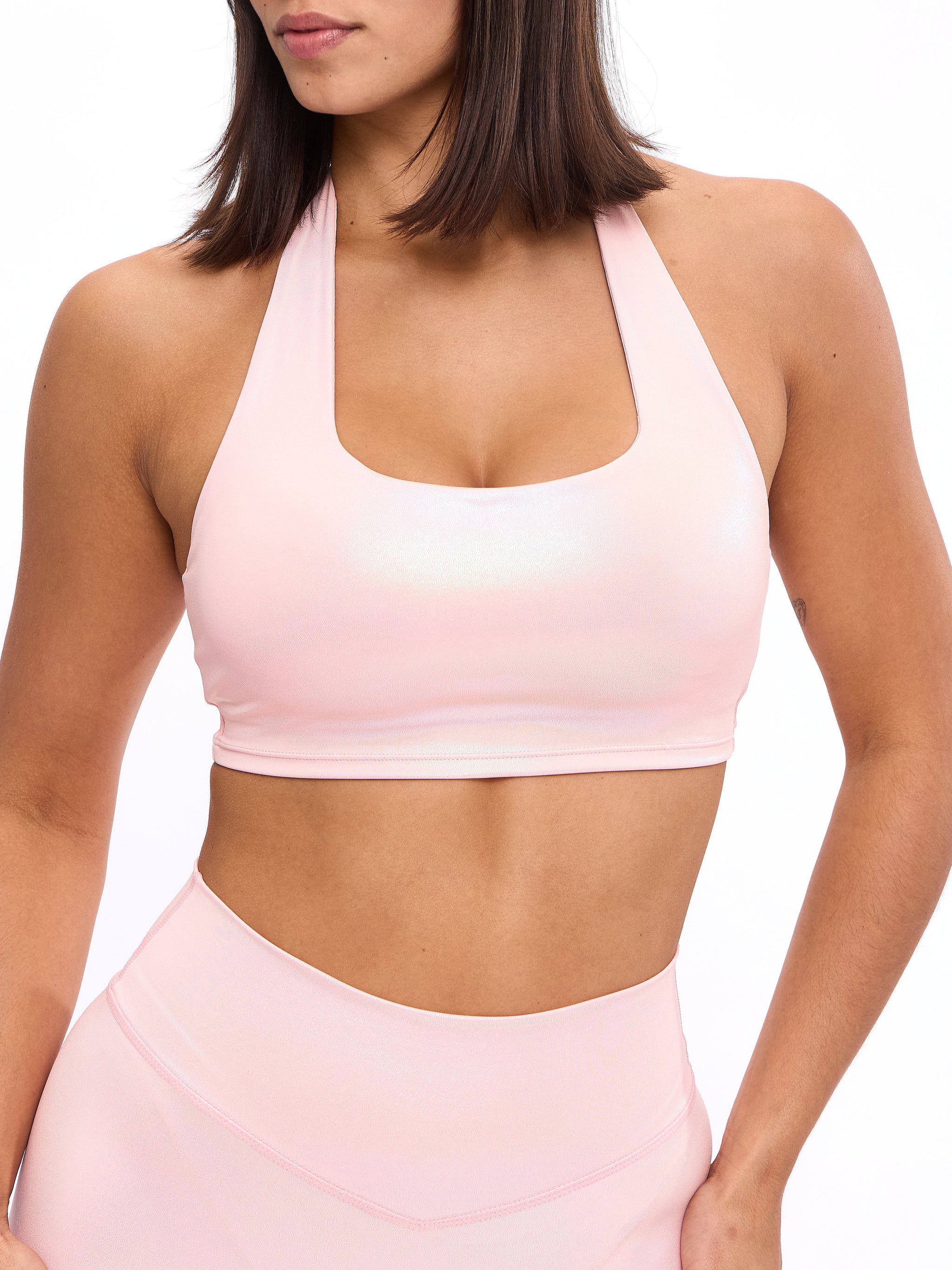 Revolution Halter Crop V2 - Pink Holographic