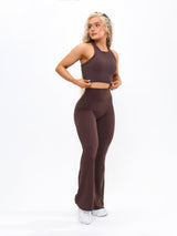 Thumbnail 3 of Ribbed Seamless Tank - Journey Dark Brown, 3 of 6
