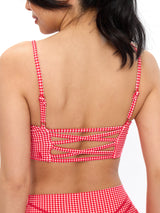 Thumbnail 5 of Ivy Wrap Sports Bra - Red Gingham, 5 of 7