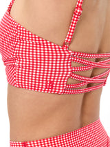 Thumbnail 6 of Ivy Wrap Sports Bra - Red Gingham, 6 of 7