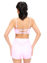 Ivy Wrap Sports Bra - Pink Gingham
