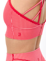 Thumbnail 5 of Geo Sports Bra - Red Gingham, 5 of 6
