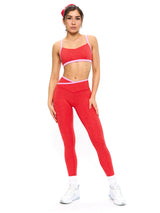 Thumbnail 3 of Dream Heather Contrast Legging - Salsa Red, 3 of 8