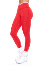 Thumbnail 6 of Dream Heather Contrast Legging - Salsa Red, 6 of 8