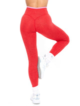 Thumbnail 7 of Dream Heather Contrast Legging - Salsa Red, 7 of 8