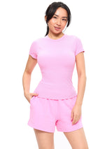Thumbnail 1 of Nimbus Rib Tee - Pink Sugar, 1 of 5