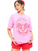 Thumbnail 1 of Story Short Sleeve Tee - Pink Sugar, 1 of 4