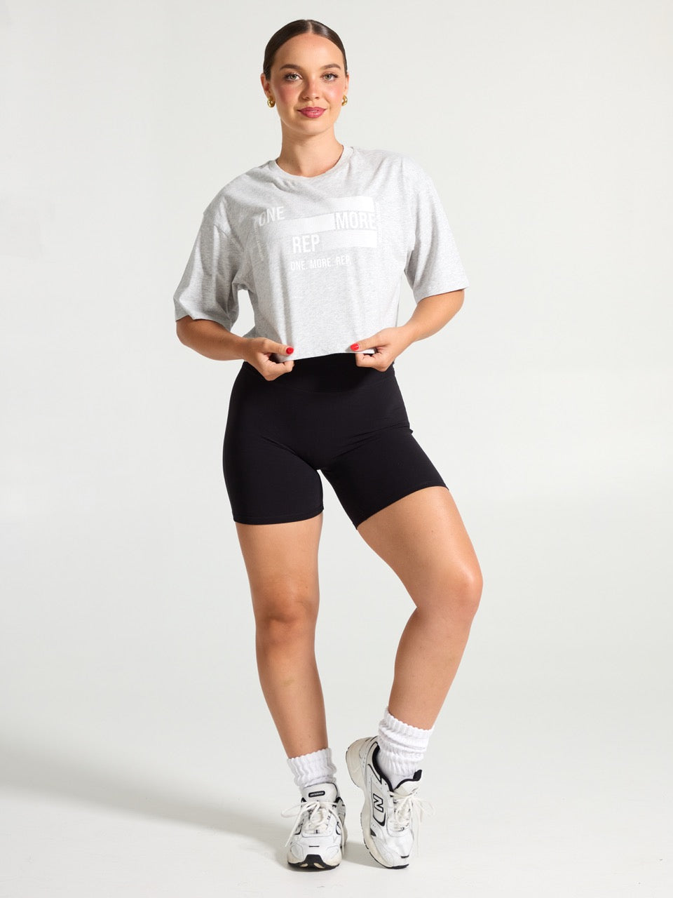 *PREORDER* Rep Crop Tee - Heather Grey