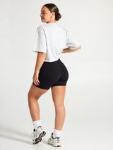 Thumbnail 4 of Rep Crop Tee - Heather Grey, 4 of 7