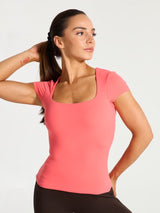 Thumbnail 3 of Butter Short Sleeve Hip Top - Tequila Sunrise, 3 of 5