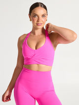 Thumbnail 1 of Candy Wrap Sports Bra - Candy Crush, 1 of 5
