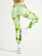 Thumbnail 4 of Aggressive Scrunch Legging - Honeydew Tie Dye, 4 of 6