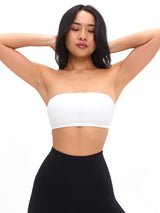 Thumbnail 1 of Seamless Ribbed Bandeau - White, 1 of 7