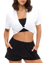 Thumbnail 1 of Slouchy Twist Tee - White, 1 of 4