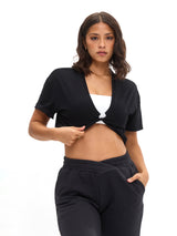 Thumbnail 2 of Slouchy Twist Tee - Onyx Black, 2 of 5