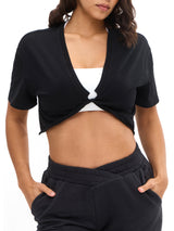 Thumbnail 1 of Slouchy Twist Tee - Onyx Black, 1 of 5