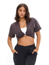 Thumbnail 7 of Slouchy Twist Tee - Espresso, 7 of 7