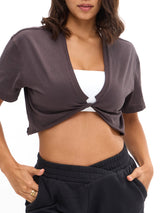 Thumbnail 6 of Slouchy Twist Tee - Espresso, 6 of 7