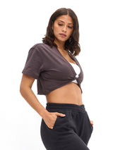 Thumbnail 5 of Slouchy Twist Tee - Espresso, 5 of 7
