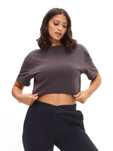 Thumbnail 3 of Slouchy Twist Tee - Espresso, 3 of 7